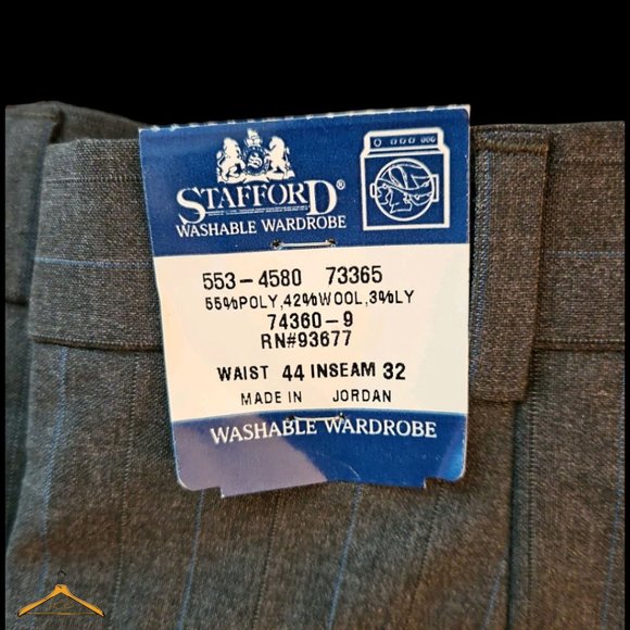Stafford Washable Wool Suit - 50R/44, Gray w/Blue Pinstripes, NWT - Picture 14 of 14